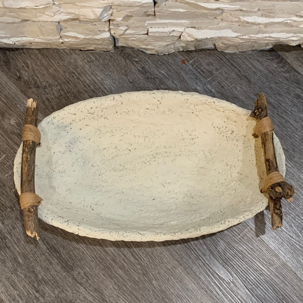 Rustic Cream Decorative Bath Tray